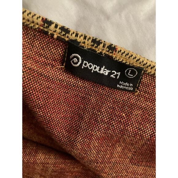 Popular 21 Women's Mini Dress Size L JR Yellow Plaid Y2K Style Clueless - Picture 7 of 7